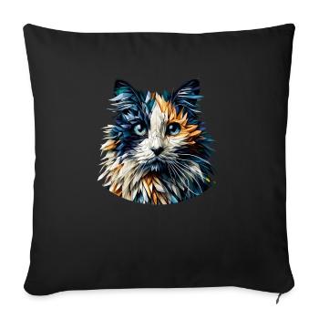 Polygon Art Balinesische Katze Langhaarige Siamkatze - Sofakissenbezug 45 x 45 cm - Schwarz - Vorne