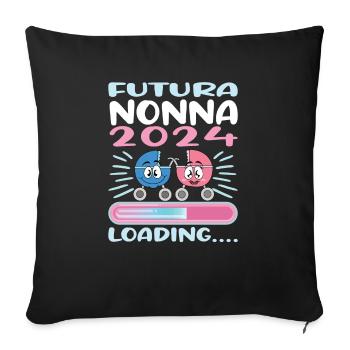 Nonna 2024 Loading Grandma 2024 - Sofa pillowcase 17,3'' x 17,3'' (45 x 45 cm) - black - Front