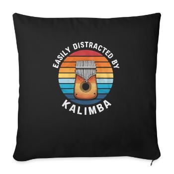 Idiophon Kalimba Geschenk - Sofakissenbezug 45 x 45 cm - Schwarz - Vorne