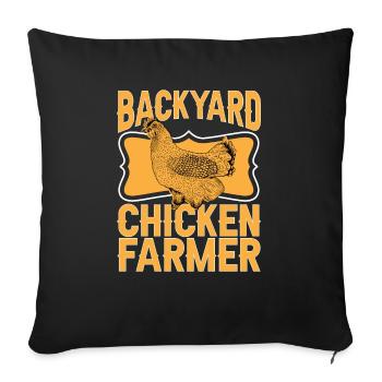 chicken breeder rooster hen backyard chickens - Sofa pillowcase 17,3'' x 17,3'' (45 x 45 cm) - black - Front