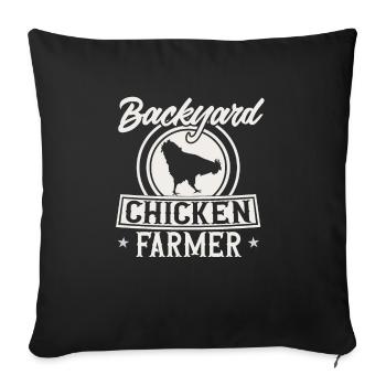 chicken breeder rooster hen backyard chickens - Sofa pillowcase 17,3'' x 17,3'' (45 x 45 cm) - black - Front