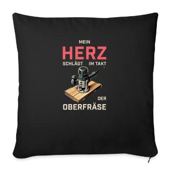 Motif de maître charpentier Carpenter I pour Carpenter - Housse de coussin décorative 45 x 45 cm - noir - Devant