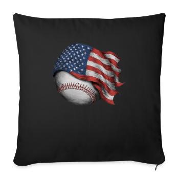 Baseball Men Women Kids Player Pitcher Softball - Sofakissenbezug 45 x 45 cm - Schwarz - Vorne