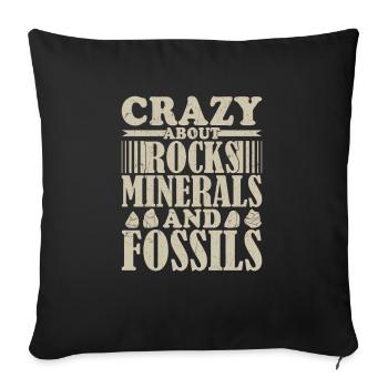 Fou de roches, de minéraux et de fossiles Géologie Ge - Housse de coussin décorative 45 x 45 cm - noir - Devant