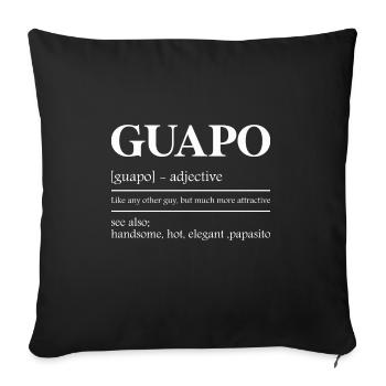 Guapo Dictionary definition en spanish espanol and - Sofa pillowcase 17,3'' x 17,3'' (45 x 45 cm) - black - Front