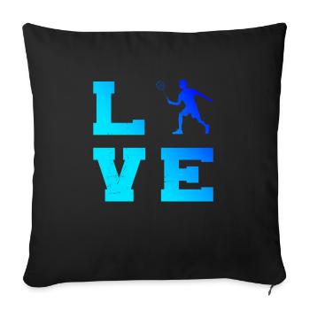 Badminton player Squash Badminton Badminton - Sofa pillowcase 17,3'' x 17,3'' (45 x 45 cm) - black - Front