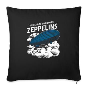 Luftschiff Zeppelin Geschenk - Sofakissenbezug 45 x 45 cm - Schwarz - Vorne