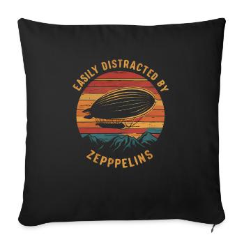 Luftschiff Zeppelin Geschenk - Sofakissenbezug 45 x 45 cm - Schwarz - Vorne