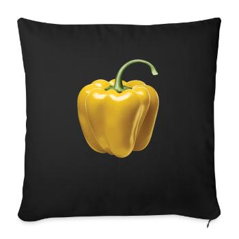 Paprika Geschenk - Sofakissenbezug 45 x 45 cm - Schwarz - Vorne