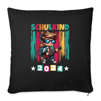 Inscriptions scolaires des élèves du primaire 2024 - Housse de coussin décorative 45 x 45 cm - noir - Devant