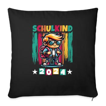 Inscriptions scolaires des élèves du primaire 2024 - Housse de coussin décorative 45 x 45 cm - noir - Devant