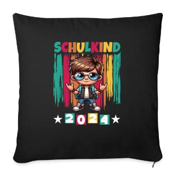 Inscriptions scolaires des élèves du primaire 2024 - Housse de coussin décorative 45 x 45 cm - noir - Devant