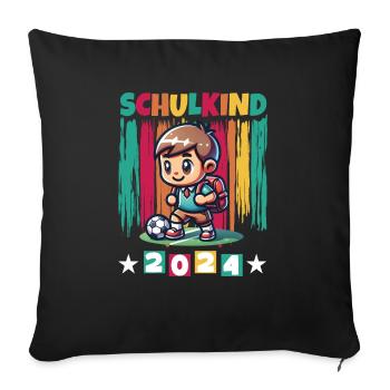 School enrolment for primary school pupils 2024 - Sofa pillowcase 17,3'' x 17,3'' (45 x 45 cm) - black - Front