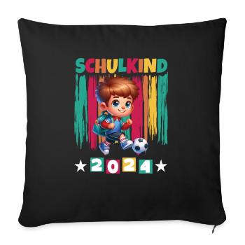 School enrolment for primary school pupils 2024 - Sofa pillowcase 17,3'' x 17,3'' (45 x 45 cm) - black - Front