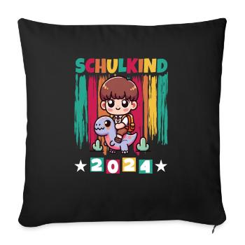 Inscriptions scolaires des élèves du primaire 2024 - Housse de coussin décorative 45 x 45 cm - noir - Devant