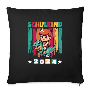 School enrolment for primary school pupils 2024 - Sofa pillowcase 17,3'' x 17,3'' (45 x 45 cm) - black - Front