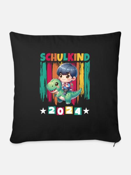 Einschulung Grundschüler Schulkind 2024 - Sofakissenbezug 45 x 45 cm - Schwarz