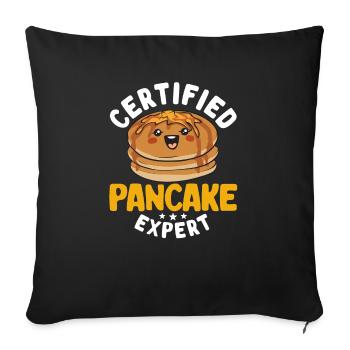 Crêpes Petit-déjeuner Crêpes - Housse de coussin décorative 45 x 45 cm - noir - Devant