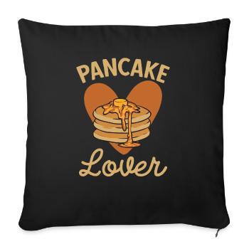Crêpes Petit-déjeuner Crêpes - Housse de coussin décorative 45 x 45 cm - noir - Devant