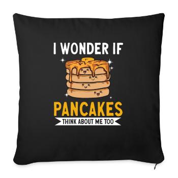 Pancake Breakfast Pancakes - Sofa pillowcase 17,3'' x 17,3'' (45 x 45 cm) - black - Front