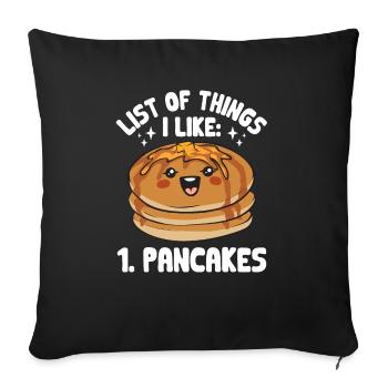 Crêpes Petit-déjeuner Crêpes - Housse de coussin décorative 45 x 45 cm - noir - Devant