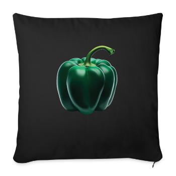 Paprika Geschenk - Sofakissenbezug 45 x 45 cm - Schwarz - Vorne