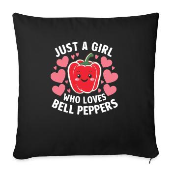Paprika Geschenk - Sofakissenbezug 45 x 45 cm - Schwarz - Vorne