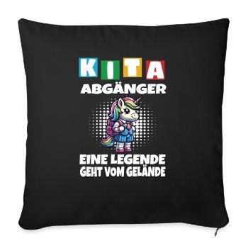 KITA Leavers School Child School Enrollment - Sofa pillowcase 17,3'' x 17,3'' (45 x 45 cm) - black - Front