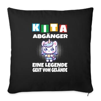 KITA Leavers School Child School Enrollment - Sofa pillowcase 17,3'' x 17,3'' (45 x 45 cm) - black - Front