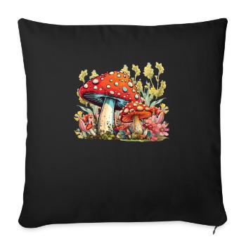Wildpilz Und Mond Keine Zeit, Ich Suche - Sofakissenbezug 45 x 45 cm - Schwarz - Vorne