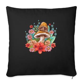 Wildpilz Und Mond Keine Zeit, Ich Suche - Sofakissenbezug 45 x 45 cm - Schwarz - Vorne