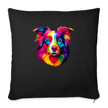Colorful Pop Art Border Collie Border Collies - Sofa pillowcase 17,3'' x 17,3'' (45 x 45 cm) - black - Front