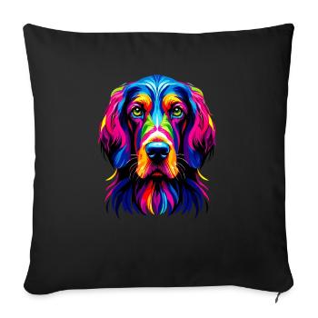 Pop Art coloré Setter anglais Laverack Setter - Housse de coussin décorative 45 x 45 cm - noir - Devant