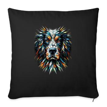 Polygon Art Setter Anglais Setter Laverack - Housse de coussin décorative 45 x 45 cm - noir - Devant
