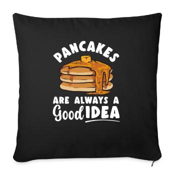 Crêpes Petit-déjeuner Crêpes - Housse de coussin décorative 45 x 45 cm - noir - Devant