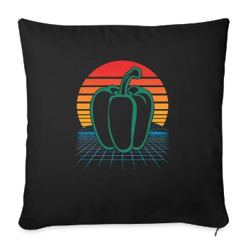 Paprika Geschenk - Sofakissenbezug 45 x 45 cm - Schwarz - Vorne
