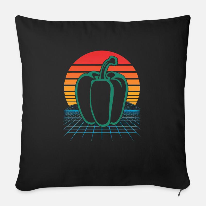 Paprika Geschenk - Sofakissenbezug 45 x 45 cm - Schwarz