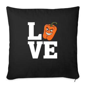 Paprika Geschenk - Sofakissenbezug 45 x 45 cm - Schwarz - Vorne