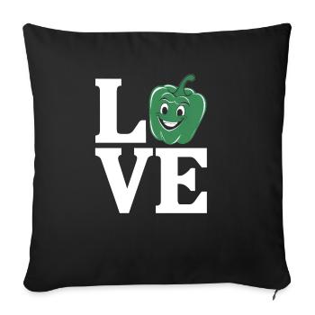 Paprika Geschenk - Sofakissenbezug 45 x 45 cm - Schwarz - Vorne