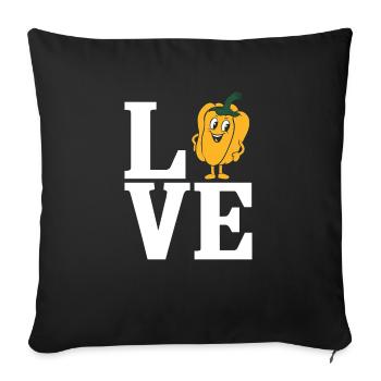 Paprika Geschenk - Sofakissenbezug 45 x 45 cm - Schwarz - Vorne