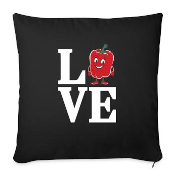 Paprika Geschenk - Sofakissenbezug 45 x 45 cm - Schwarz - Vorne