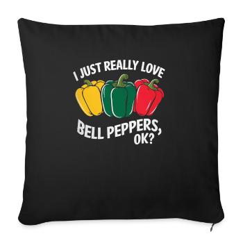 Paprika Geschenk - Sofakissenbezug 45 x 45 cm - Schwarz - Vorne