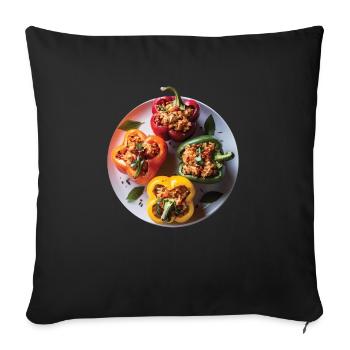 Paprika Geschenk - Sofakissenbezug 45 x 45 cm - Schwarz - Vorne