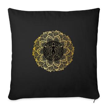 Psychedelisches Rave Design - Sofakissenbezug 45 x 45 cm - Schwarz - Vorne