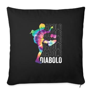Diabolo Zirkus Jonglieren - Sofakissenbezug 45 x 45 cm - Schwarz - Vorne