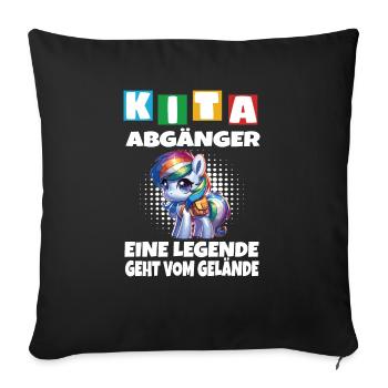 KITA Leavers School Child School Enrollment - Sofa pillowcase 17,3'' x 17,3'' (45 x 45 cm) - black - Front