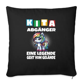 KITA Leavers School Child School Enrollment - Sofa pillowcase 17,3'' x 17,3'' (45 x 45 cm) - black - Front