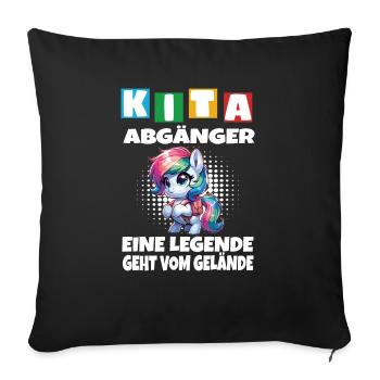 KITA Leavers School Child School Enrollment - Sofa pillowcase 17,3'' x 17,3'' (45 x 45 cm) - black - Front