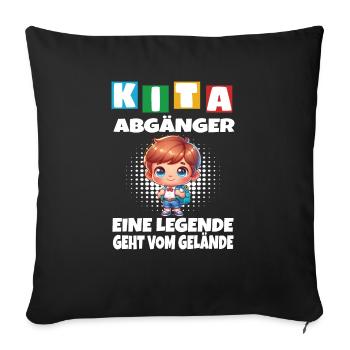 KITA Leavers School Child School Enrollment - Sofa pillowcase 17,3'' x 17,3'' (45 x 45 cm) - black - Front