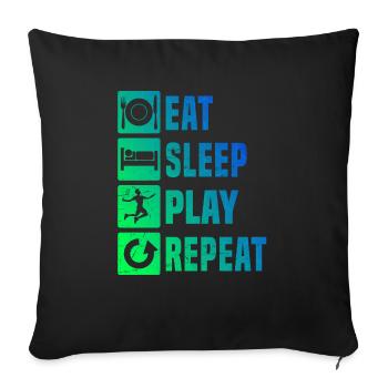 Badminton Women Badminton Players Men Badminton - Sofa pillowcase 17,3'' x 17,3'' (45 x 45 cm) - black - Front